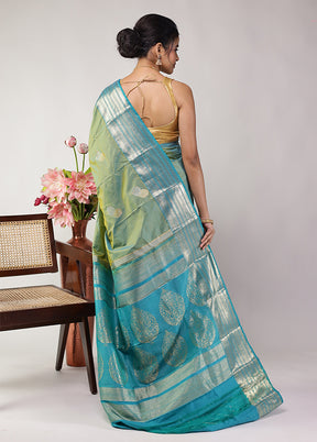 Green Kanjivaram Silk Saree With Blouse Piece