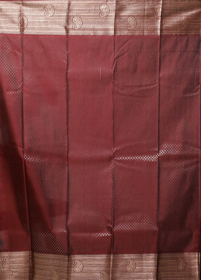 Grey Kanjivaram Silk Saree With Blouse Piece