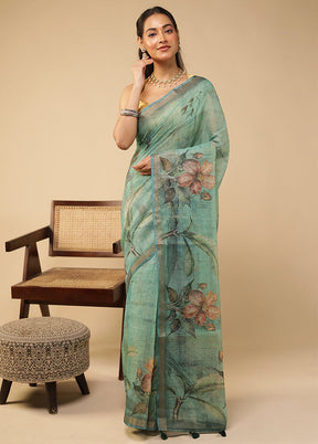 Ivory Diya Duo – White Matka Silk & Green Georgette Sarees