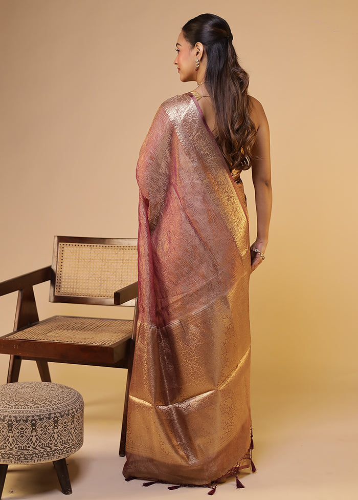 Cream Tissue Silk Saree With Blouse Piece
