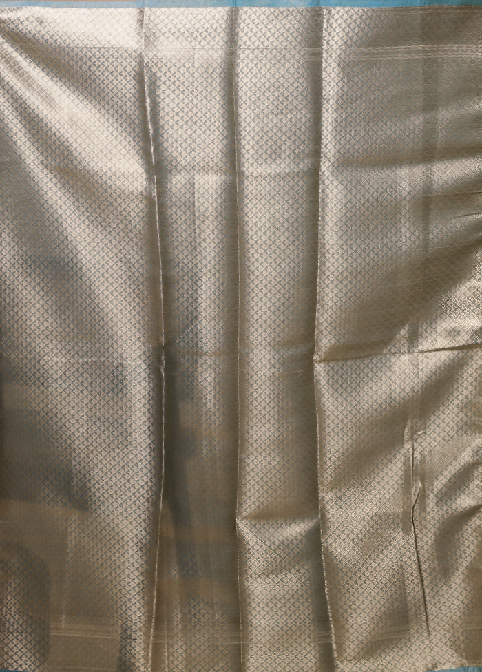 Grey Tissue Silk Saree With Blouse Piece