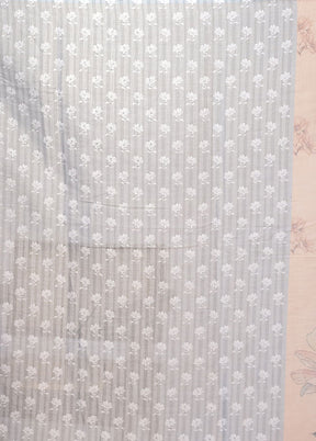 Peach Linen Silk Saree With Blouse Piece