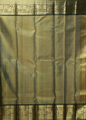 Green Handloom Kanchipuram Pure Silk Saree With Blouse Piece
