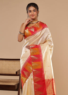 Sindoor Shaam Duo – Red Kanchipuram & Cream Georgette Sarees