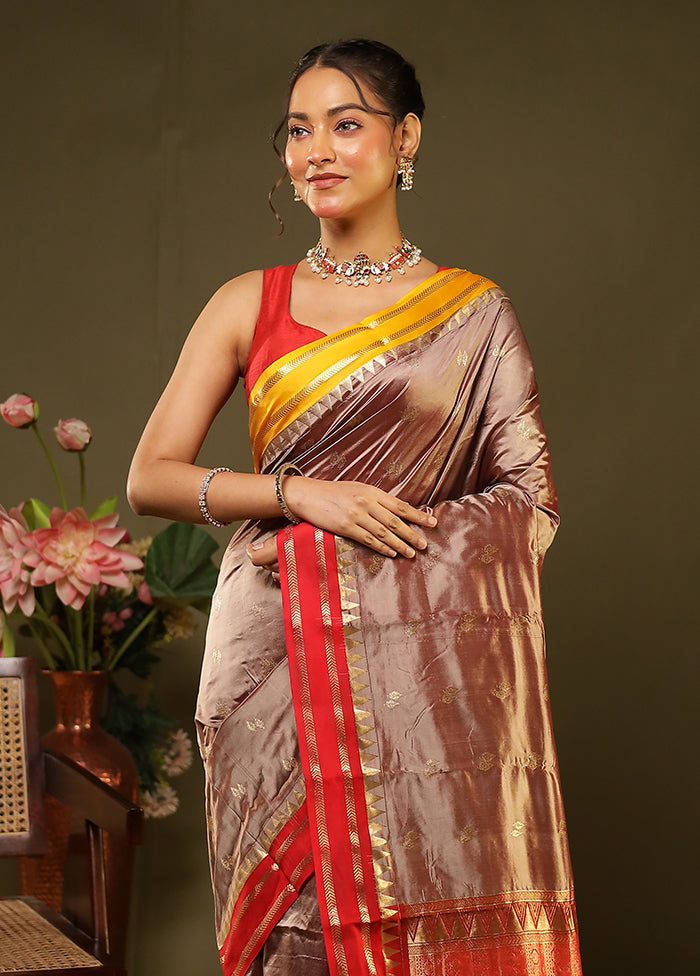 Red Handloom Kanjivaram Pure Silk Saree With Blouse Piece
