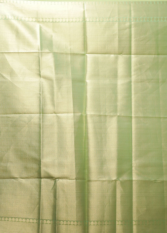 Green Tissue Silk Saree With Blouse Piece