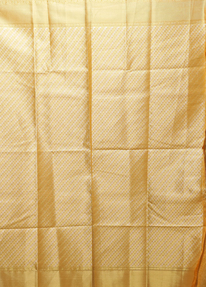 Yellow Tissue Silk Saree With Blouse Piece