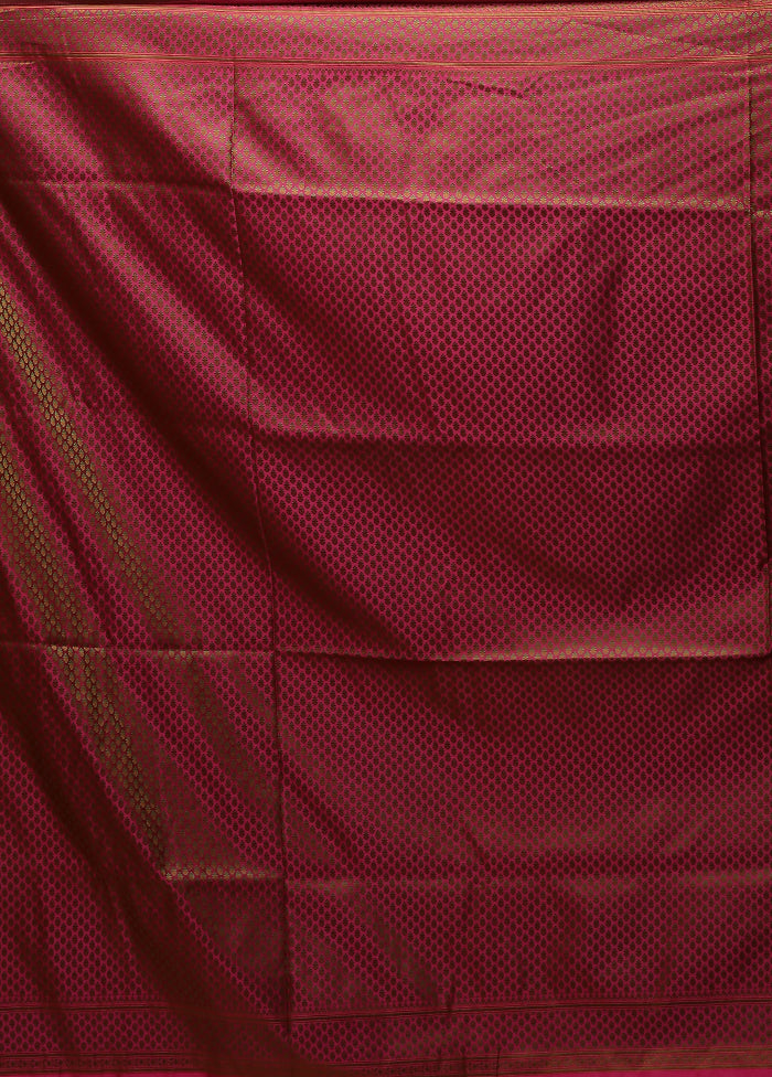 Maroon Tanchoi Silk Saree With Blouse Piece