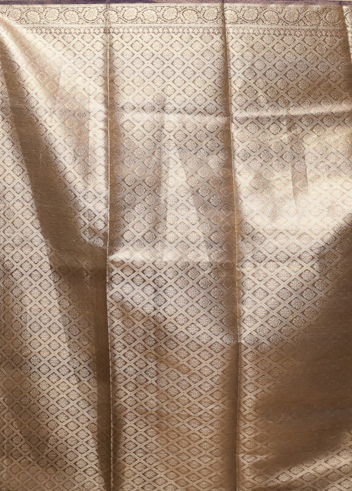 Grey Tissue Silk Saree With Blouse Piece