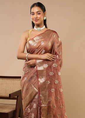 Pink Tissue Silk Saree With Blouse Piece