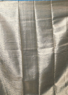 Grey Tissue Silk Saree With Blouse Piece