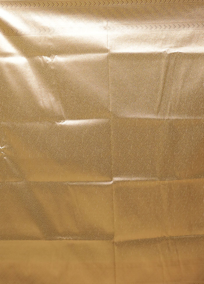 Cream Handloom Tissue Pure Silk Saree With Blouse Piece