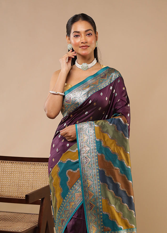 Multicolor Dupion Silk Saree With Blouse Piece