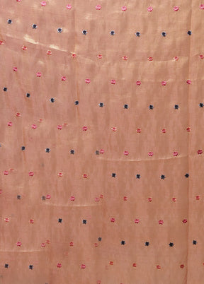 Peach Tissue Silk Saree With Blouse Piece