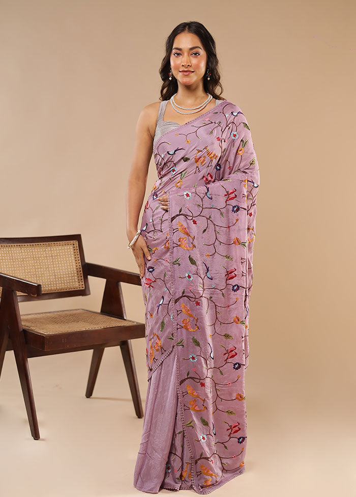 Ghee Ka Diya Duo – Multicolor Tanchoi & Purple Chiffon Sarees