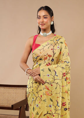 Multicolor Chiffon Silk Saree With Blouse Piece