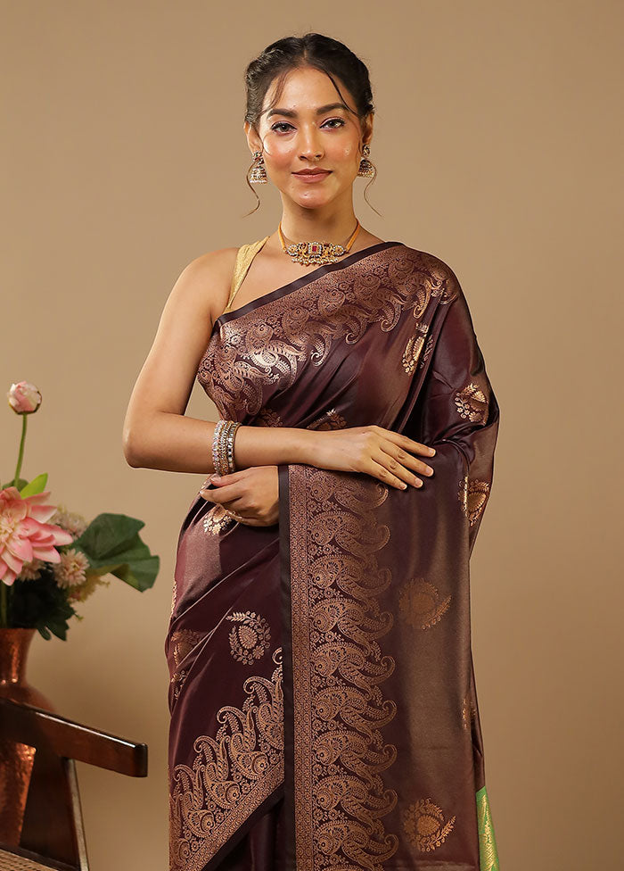 Maroon Kanjivaram Silk Saree With Blouse Piece