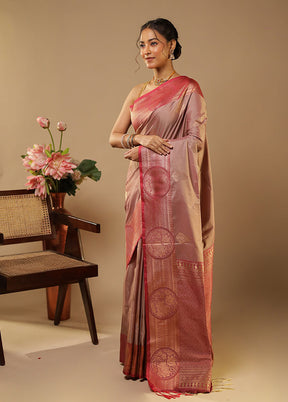 Purple Kanjivaram Silk Saree With Blouse Piece