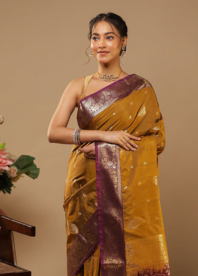 Yellow Kanjivaram Silk Saree With Blouse Piece