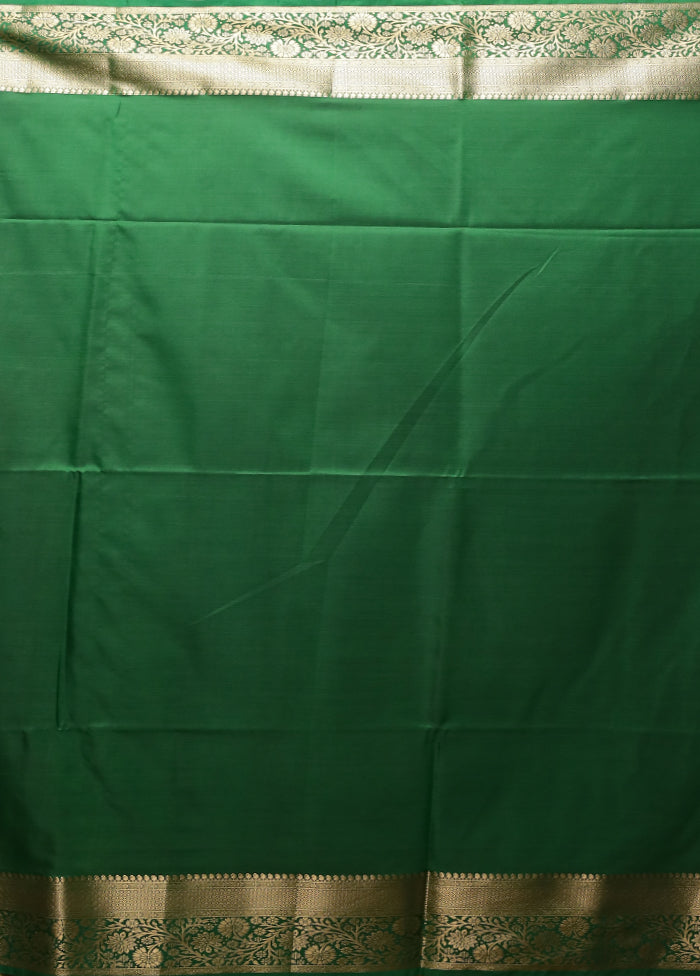 Green Kanjivaram Silk Saree With Blouse Piece