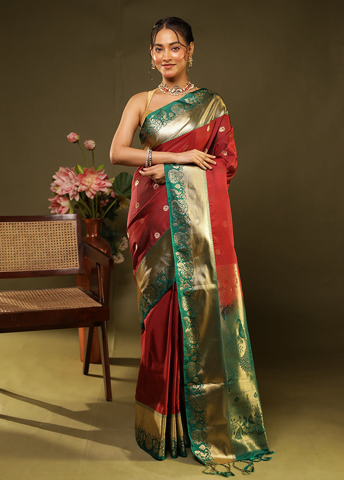 Green Kanjivaram Silk Saree With Blouse Piece