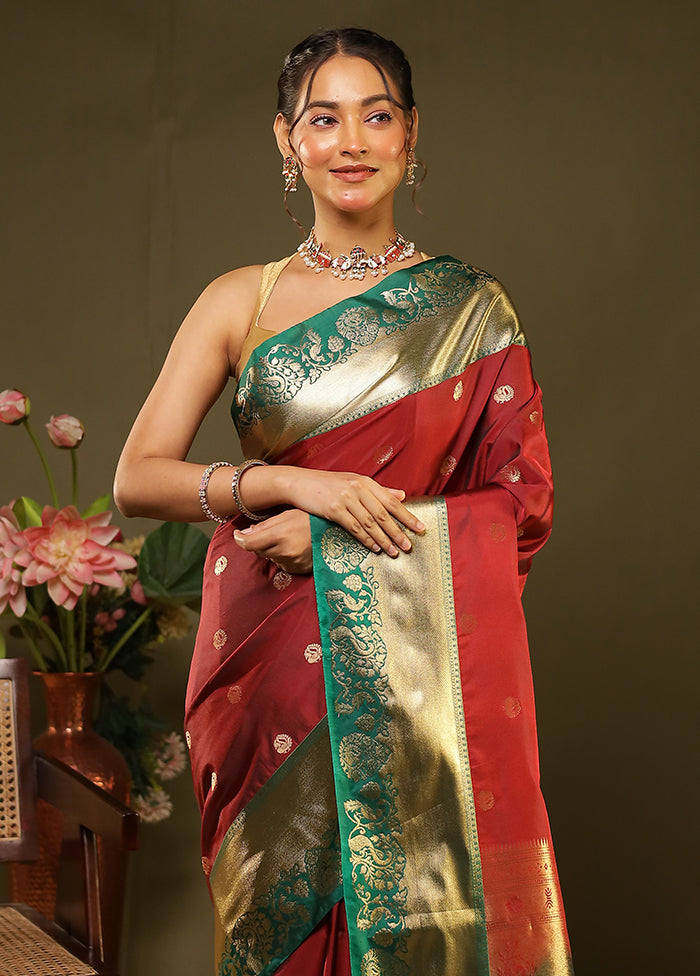 Green Kanjivaram Silk Saree With Blouse Piece