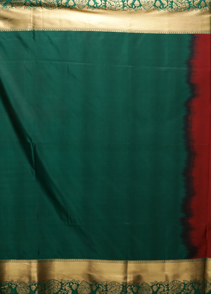 Green Kanjivaram Silk Saree With Blouse Piece