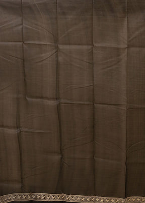 Black Printed Pure Silk Saree Without Blouse Piece