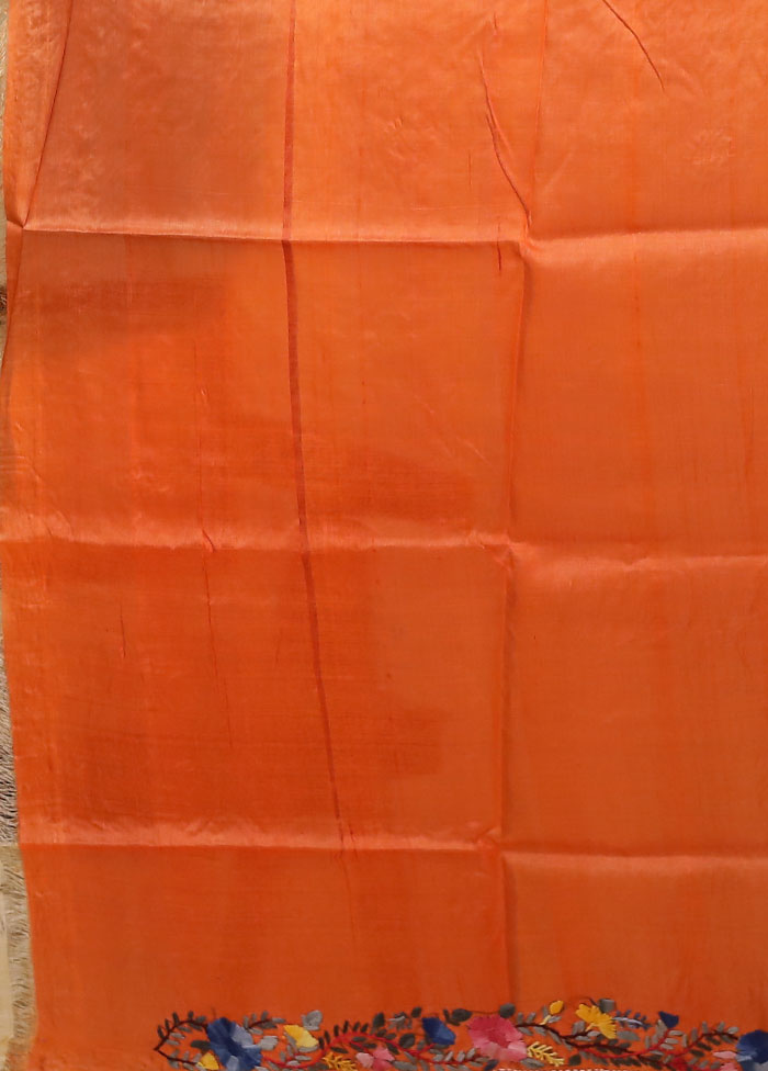 Multicolor Handloom Tussar Pure Silk Saree With Blouse Piece