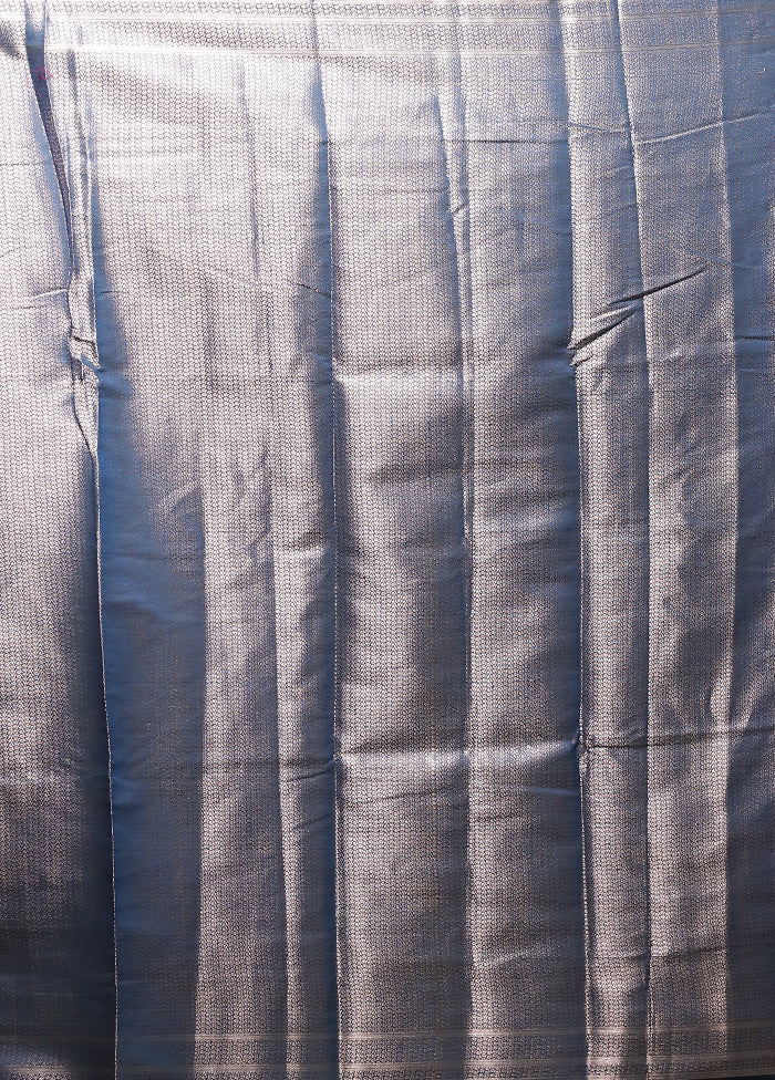 Blue Cotton Saree With Blouse Piece