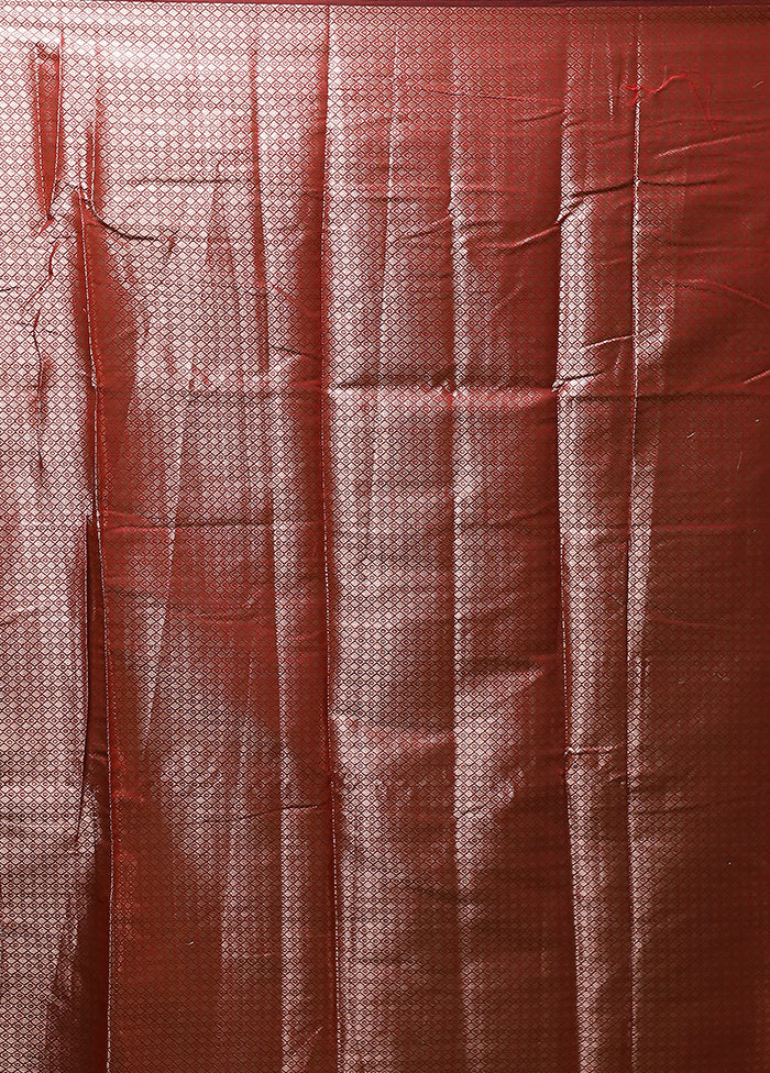 Red Cotton Saree With Blouse Piece