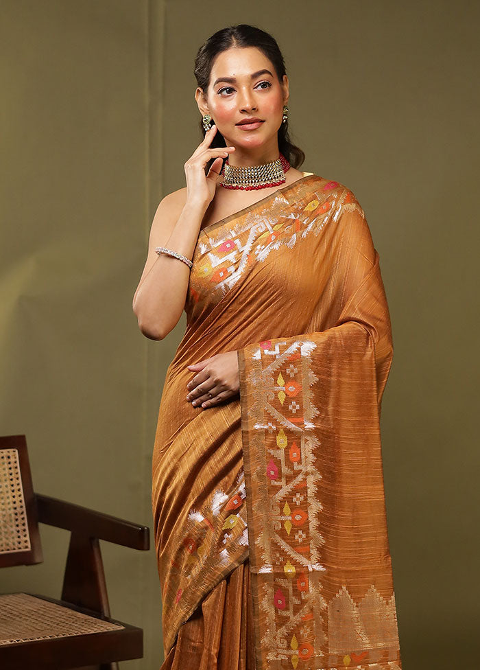 Yellow Cotton Saree With Blouse Piece