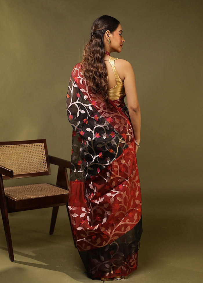Black Organza Saree With Blouse Piece