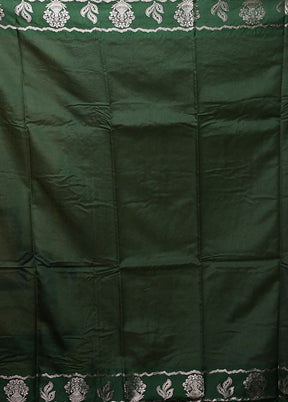 Green Dupion Silk Saree With Blouse Piece