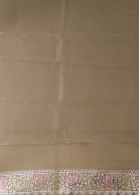 Cream Tissue Silk Saree With Blouse Piece