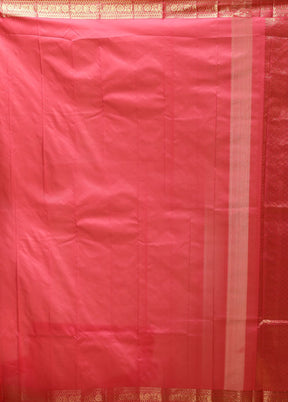 Pink Kanjivaram Silk Saree With Blouse Piece