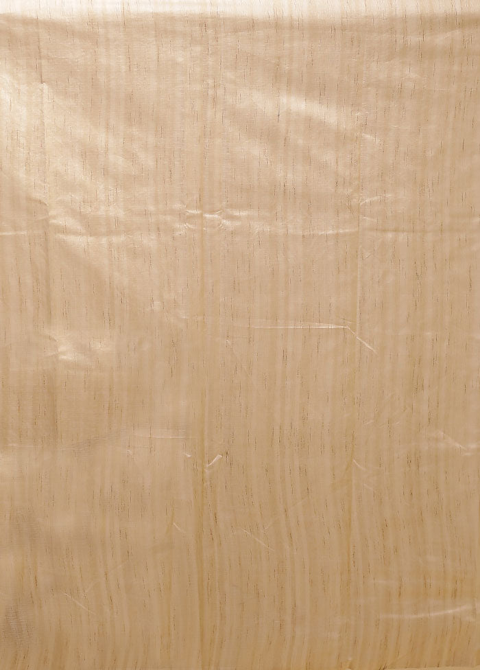 Cream Pure Cotton Saree With Blouse Piece