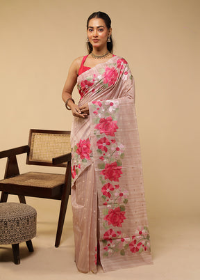 Purple Pure Cotton Saree With Blouse Piece