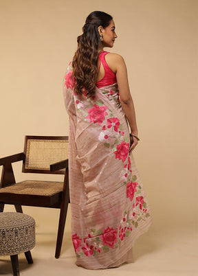 Multicolor Pure Cotton Saree With Blouse Piece