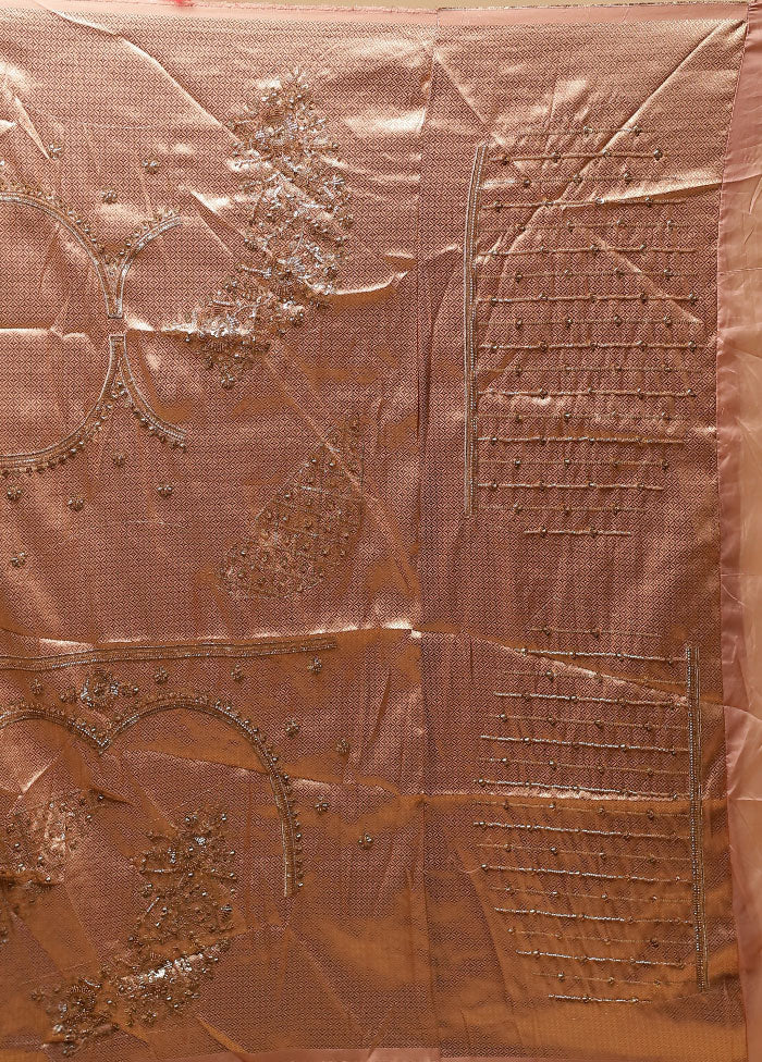 Pink Handloom Pure Georgette Saree With Blouse Piece