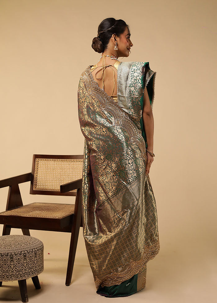 Grey Handloom Pure Georgette Saree With Blouse Piece