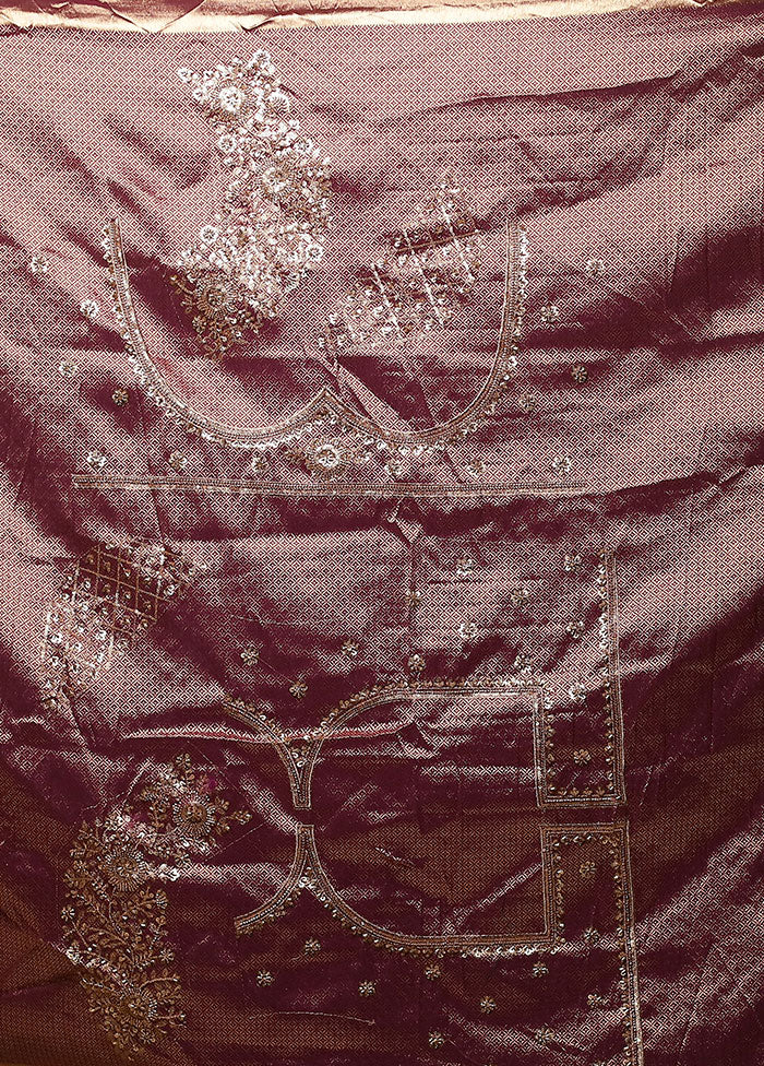 Purple Handloom Pure Georgette Saree With Blouse Piece