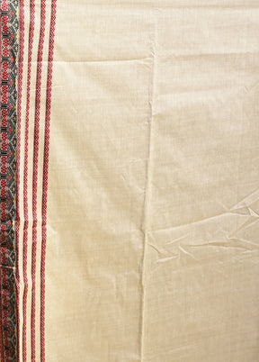 Cream Assam Silk Saree With Blouse Piece