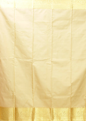 Orange Kanjivaram Silk Saree With Blouse Piece