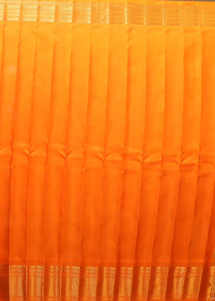 Cream Gadwal Pure Silk Saree Without Blouse Piece
