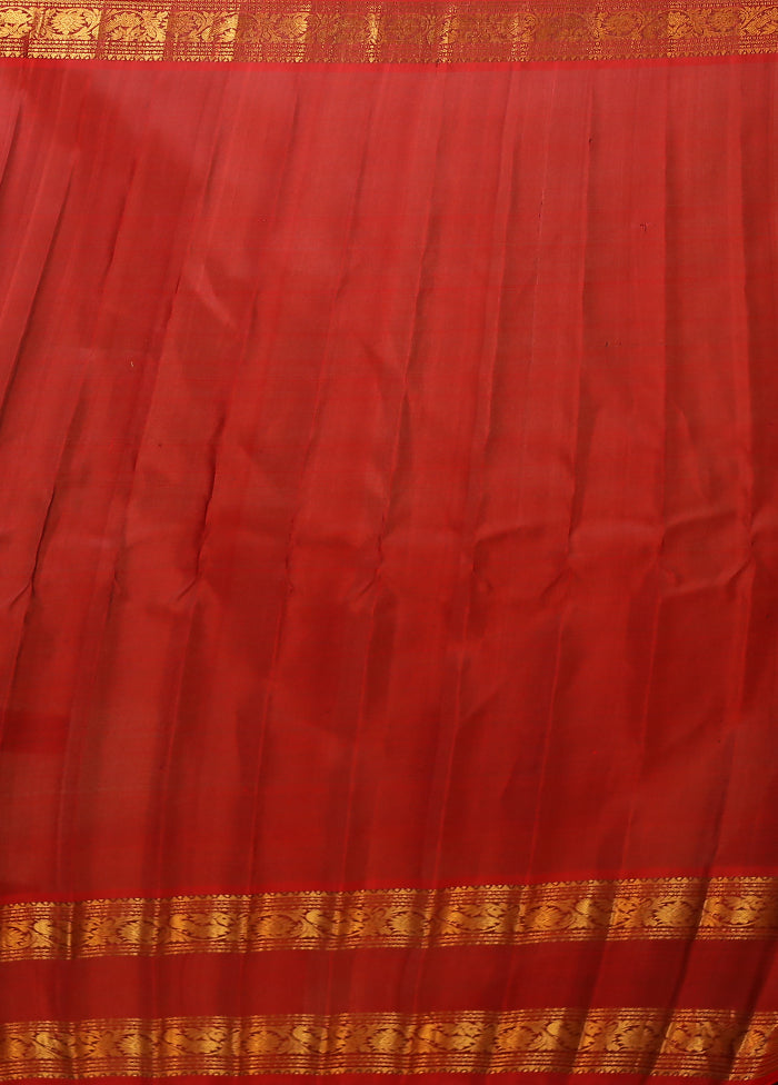 Green Gadwal Pure Silk Saree Without Blouse Piece