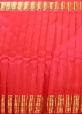 Yellow Gadwal Pure Silk Saree Without Blouse Piece