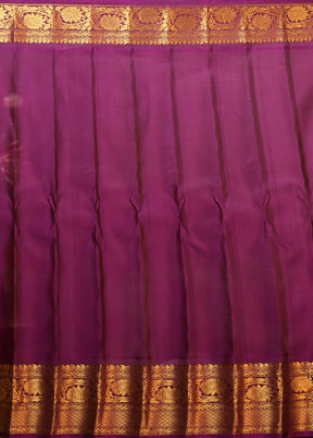 Purple Gadwal Pure Silk Saree Without Blouse Piece