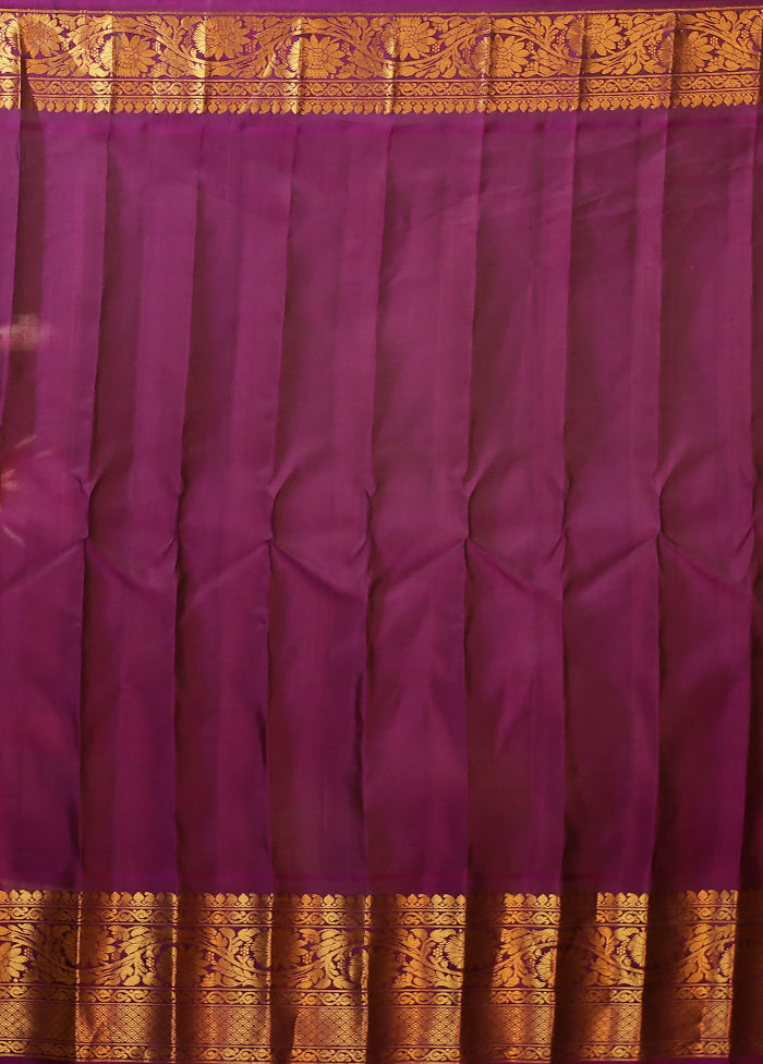 Yellow Gadwal Pure Silk Saree Without Blouse Piece