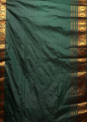 Green Assam Silk Saree With Blouse Piece